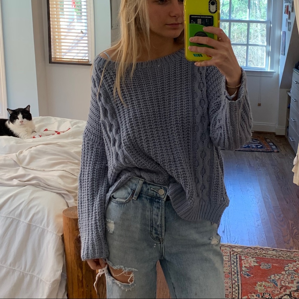 Blue knit sweater